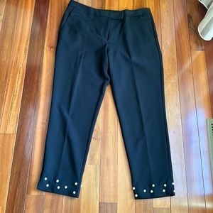 Josh&arielle Black dress pant with pearl detail on bottom. Like new. Size 14